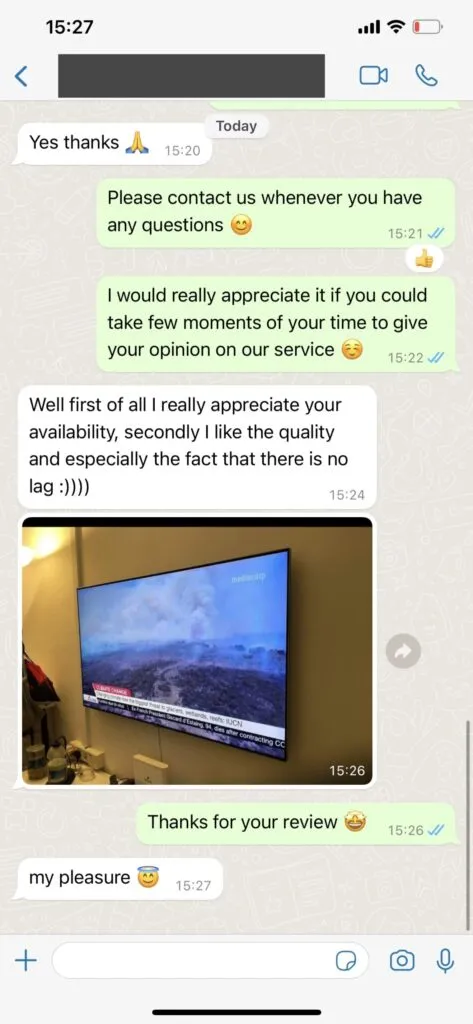 WhatsApp client chat feedback experience screenshot 2