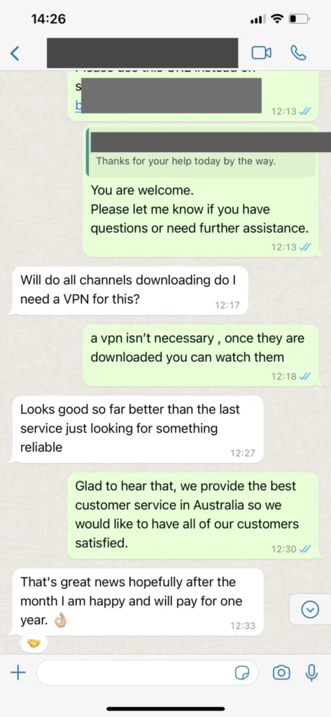 WhatsApp client chat feedback experience screenshot 3